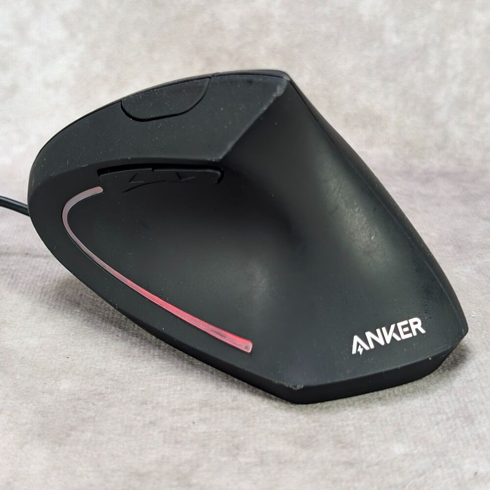 Anker A7851 Wired Vertical Ergonomic Optical USB Mouse Black Right Handed